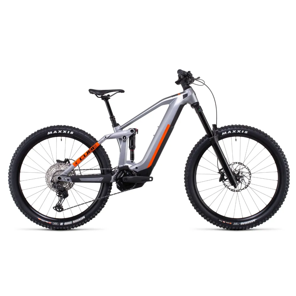 Cube Stereo Hybrid 160 HPC SL 625 27.5 Electric Mountain Bike 2022 Polar Silver/Orange
